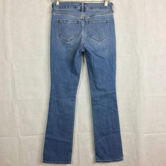 Old Navy Jeans Womens Sz 0 Light Wash Mid Rise Kicker Boot Cut Pocket Stretch - Picture 3 of 11